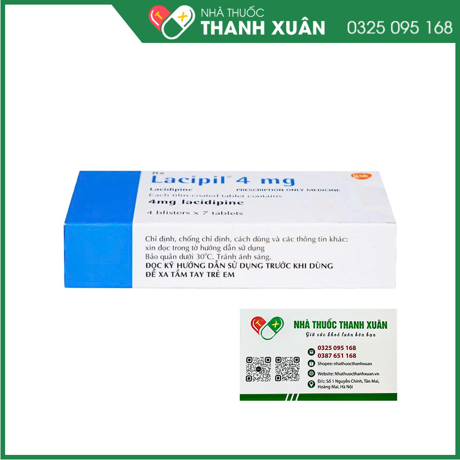 Lacipil 4mg điều trị tăng huyết áp